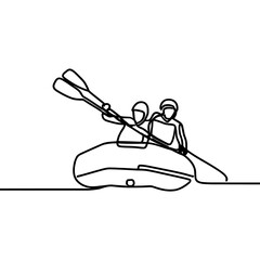 Kayaking line drawing