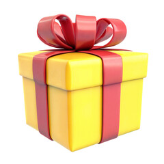 Naklejka premium 3d cartoon icon gift box isolated over transparent background, PNG cut-out