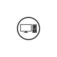 Desktop computer icon isolated on transparent background