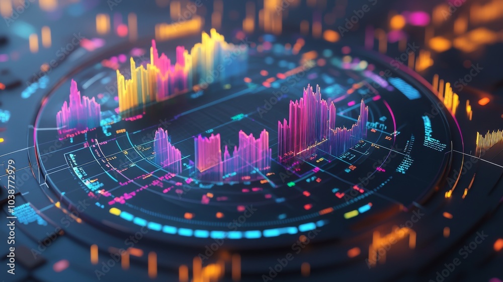 Poster Colorful Digital Data Visualization and Analysis Interface
