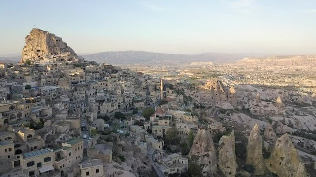 Uchisar Castle Aerial Drone Tour | Ancient Cappadocia Fortress Turkey