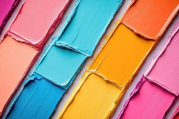 Colorful Rows of Textured Paint Swatches: Vibrant Pastel Art Composition