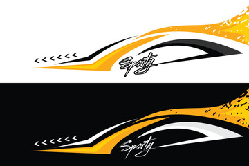 Vector sports car body wrap decal background design decal car livery Vector EPS 10