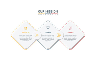 Mission, vision, values, graphic design template. eps 10 on white background