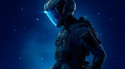 Fototapeta premium a poster for technology theme, a blue technological background