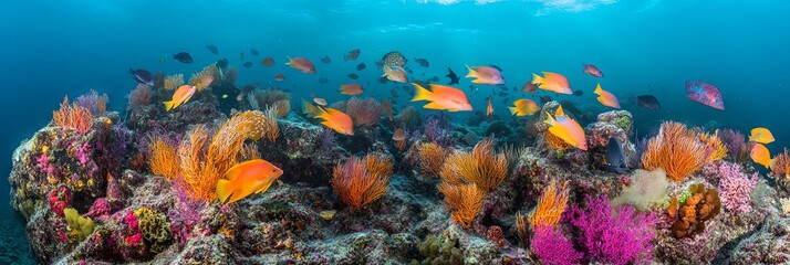 Vibrant Coral Reef with Colorful Fish - Underwater Photography