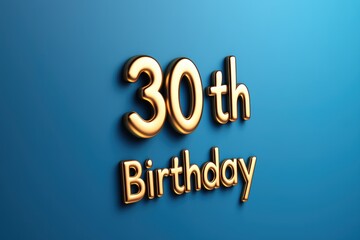 Celebrate a special moment with a golden 30th birthday logo on a royal blue backdrop. Generative AI