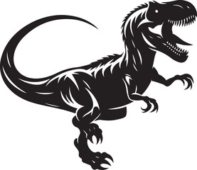 T-Rex silhouette vector art on white background