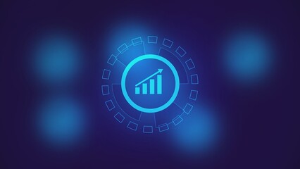 2d rendering Stock market online business concept.