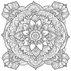  complex Intricate mandala design, featuring complex geometric patterns with with clear, bold lines.  white background,  coloring book page