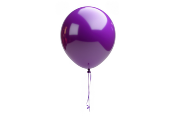 A purple balloon isolated on transparent background, png file, no background png file