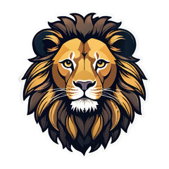 cartoon lions head ornament sticker