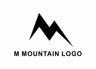 letter m mountain logo, design, vector, illustration, creative icon, template