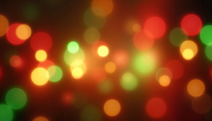 Fototapeta premium Abstract holiday bokeh background for Christmas with vibrant red, green, and gold lights 