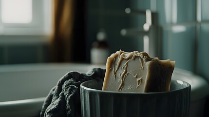 Pearlescent Soap Slice: A slice of soap with a pearly sheen, like moonlight on water. 