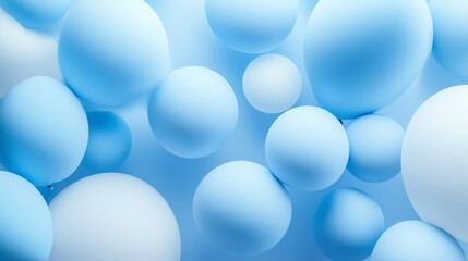 Playful Blue Balloons Create a Soft and Dreamy Atmosphere