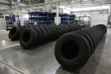 Tire industry, tire production, tire warehouse, industry, metal, construction, tire factory, warehouse, tires, building, truck tires, passenger tires, tire fitting equipment, automobile tires, machine