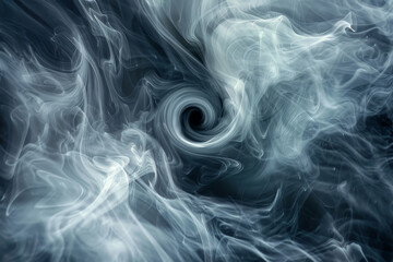 Fototapeta premium A swirling mass of smoke and steam with a hole in the middle