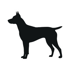 Silhouette Dog white background isolated image