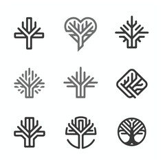 Tree icon with different stages.