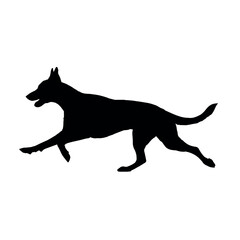 Silhouette Dog white background isolated image