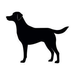 Silhouette Dog white background isolated image