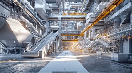 Fototapeta premium Advanced Automated Fertilizer Production Line Interior