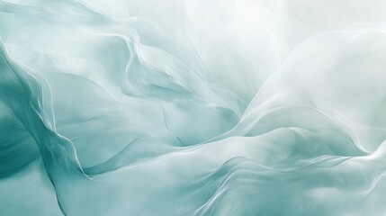 Obraz premium A gradient of soft blues and greens with shimmering silver accents, creating a peaceful, elegant abstract.