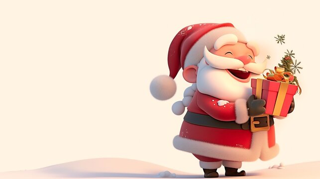 cute santa claus cartoon on white background