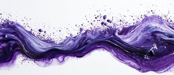 A vibrant swirl of purple paint creates a fluid, abstract design, perfect for artistic and creative projects.
