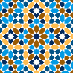 Seamless geometric ornament based on traditional islamic art.Zellij tile