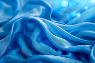 Obraz premium A blue fabric with a pattern of waves