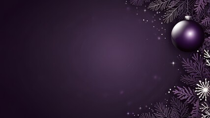 Fototapeta premium Christmas decorations with falling snow and Christmas tree, balls and gifts