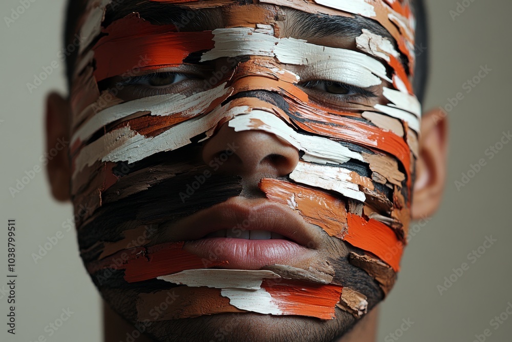 Poster A face with multiple eyes, each eye showing a different world, illustrating the concept of multiple subjective realities