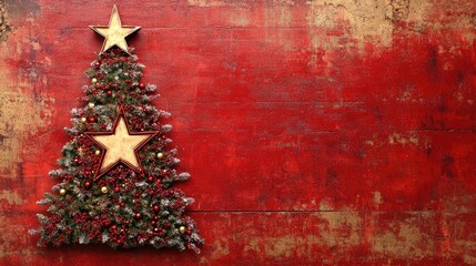 Rustic Texas Style Christmas Tree for the Holidays Generative AI