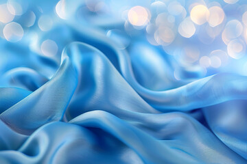 Fototapeta premium A blue fabric with a shiny texture