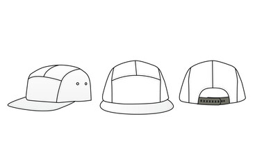 editable cap sketches in Adobe Illustrator offers designers flexibility and precision when developing headwear designs. These sketches allow for easy modification of all shapes, including the crown, b