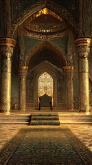 Obraz premium Regal Throne Room in Ancient Persia