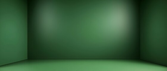 Serene Green Corner Minimalist Empty Space with Tranquil Vibes for Design Projects