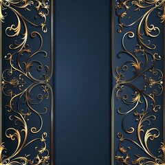 Blue background with golden decoration