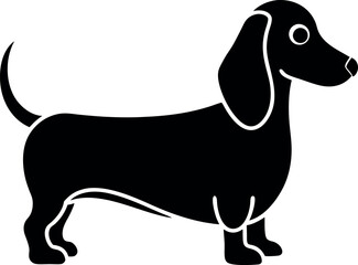 Dachshund dog icon silhouette vector 