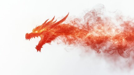 Illustration for a cloud shaped like a dragon breathing fire