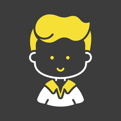 Man boy character face avatar vector icon