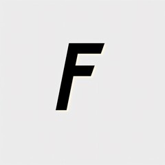 Bold black letter F displayed prominently on a light background, showcasing minimalist design aesthetics and modern typography