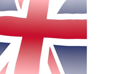 Obraz premium Stylized UK flag. Foggy island. 3D rendering.