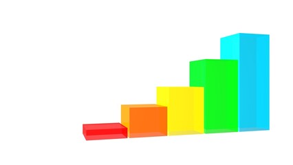 Fototapeta premium Colored columns. Growth chart. Business project. Sales report. 3D rendering.