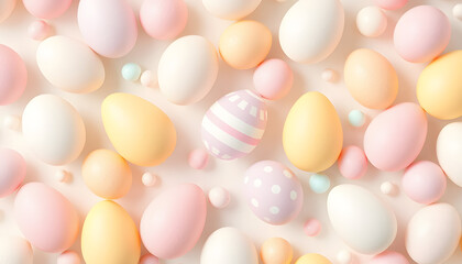 Easter pattern on a transparent background in pastel colors. Vector seamless Easter pattern with eggs. PNG image isolated with white highlights, png