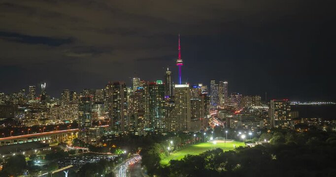 Toronto City Center Skyline A Stunning night Timelapse
