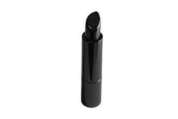 Black lip balm tube vertically positioned and isolated on transparent background, png file, no background png file