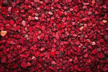 Background of red gravel and small crushed stones